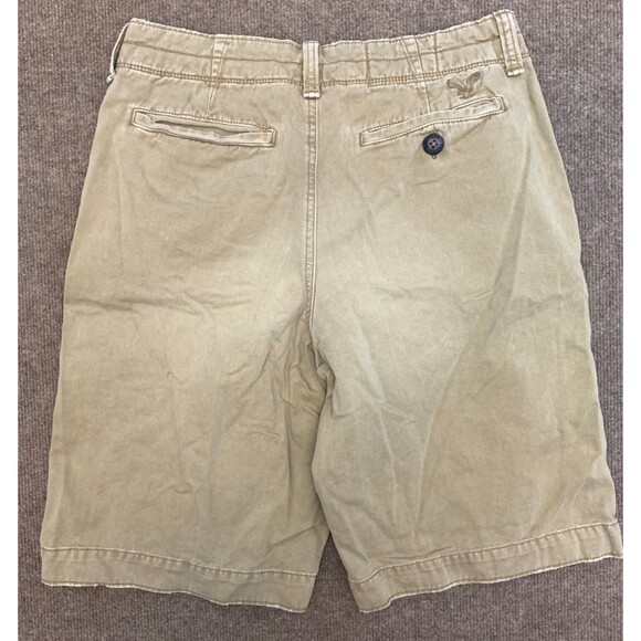 American Eagle Shorts Mens 30 Flat Front Lived In Chino Longer Length Cotton - Picture 2 of 9